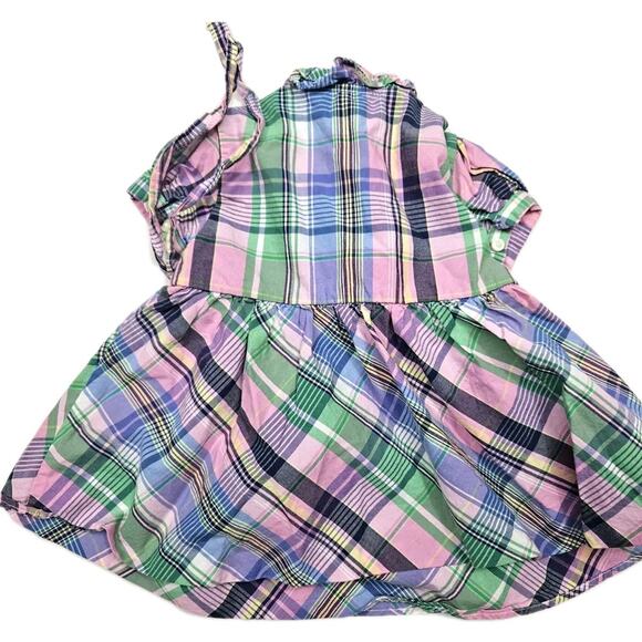 Ralph Lauren Baby Girl 12 Months Dress Pink Plaid Short Sleeve Tie Formal Fringe - Picture 5 of 6